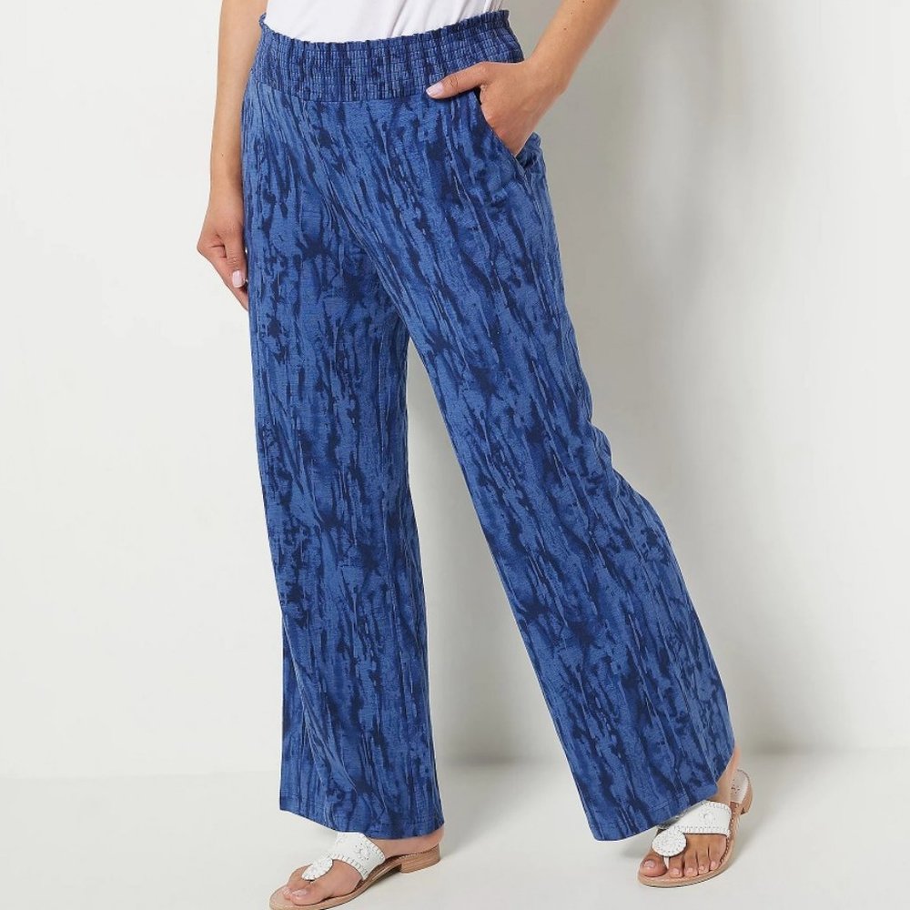 Belle Beach by Kim Gravel Petite Smocked Waist Beach Pant. 14291